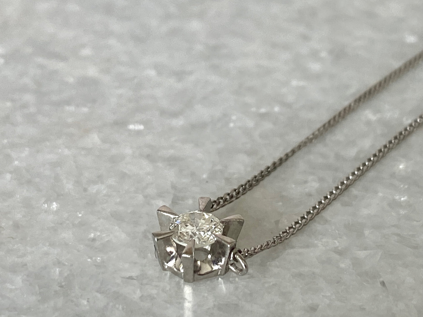 Diamond Solitaire Necklace in Platinum