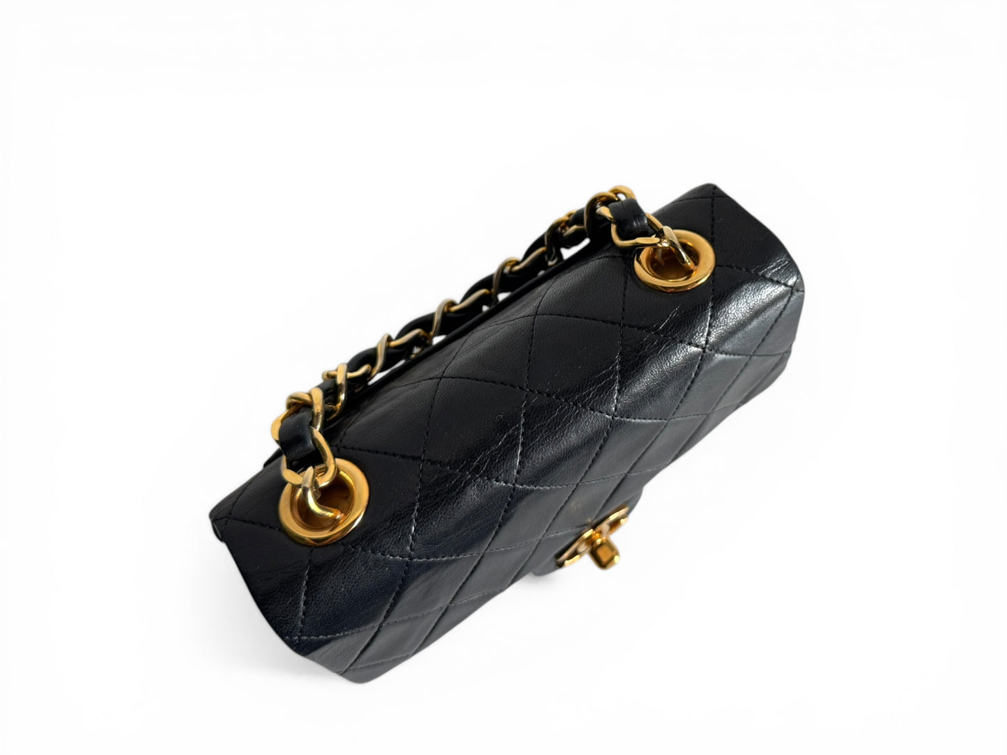 CHANEL Lambskin Mini Flap Chain Handle Bag