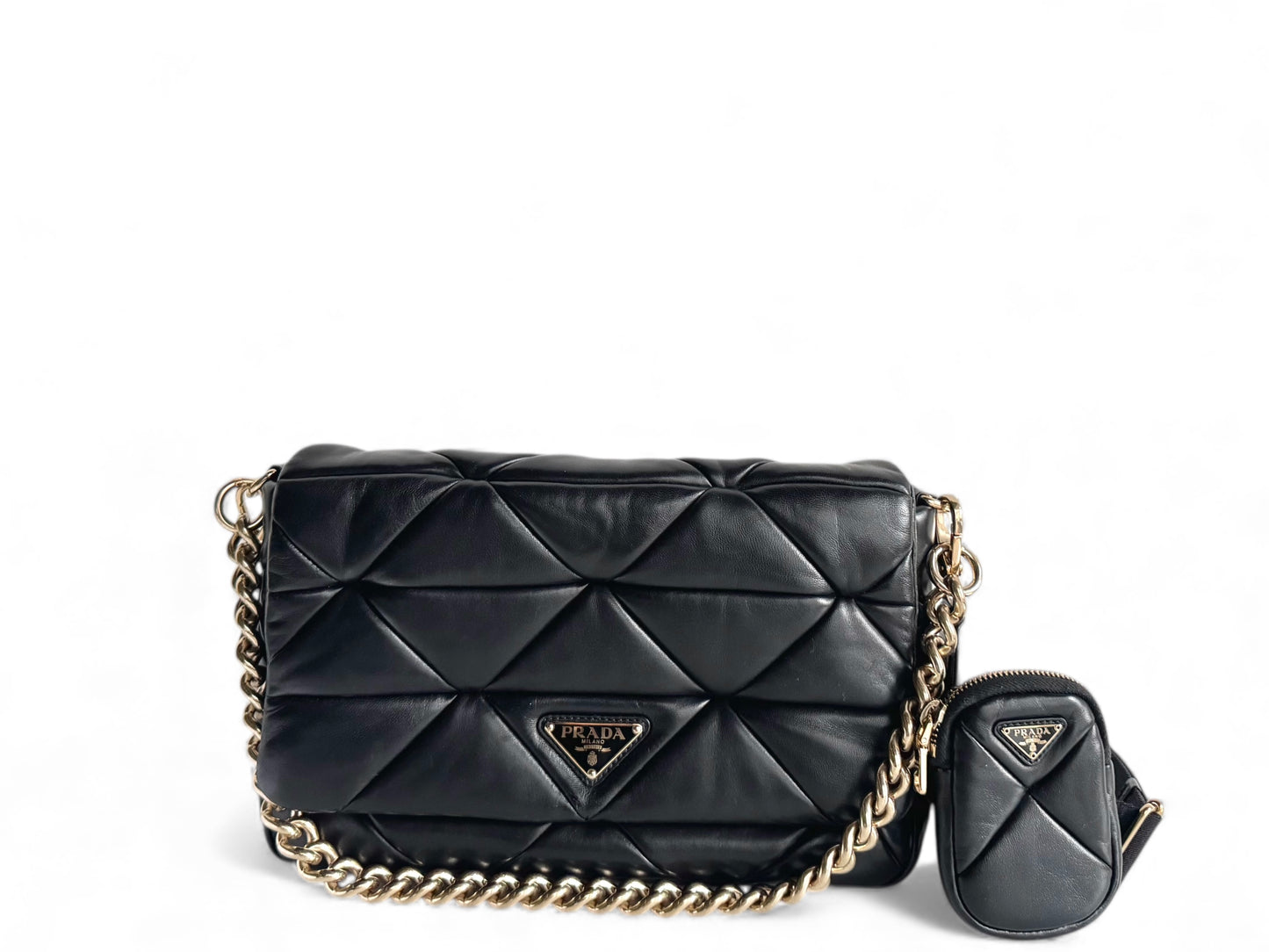 PRADA System Nappa Leather Patchwork Bag