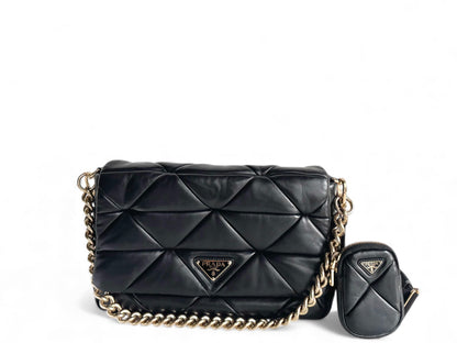 PRADA System Nappa Leather Patchwork Bag