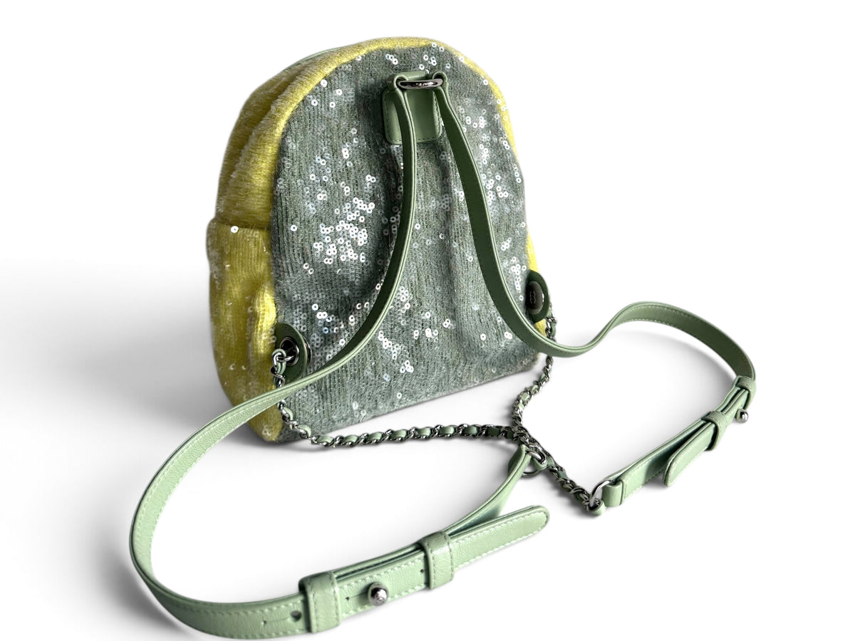 CHANEL Sequin Tri-color Waterfall Backpack