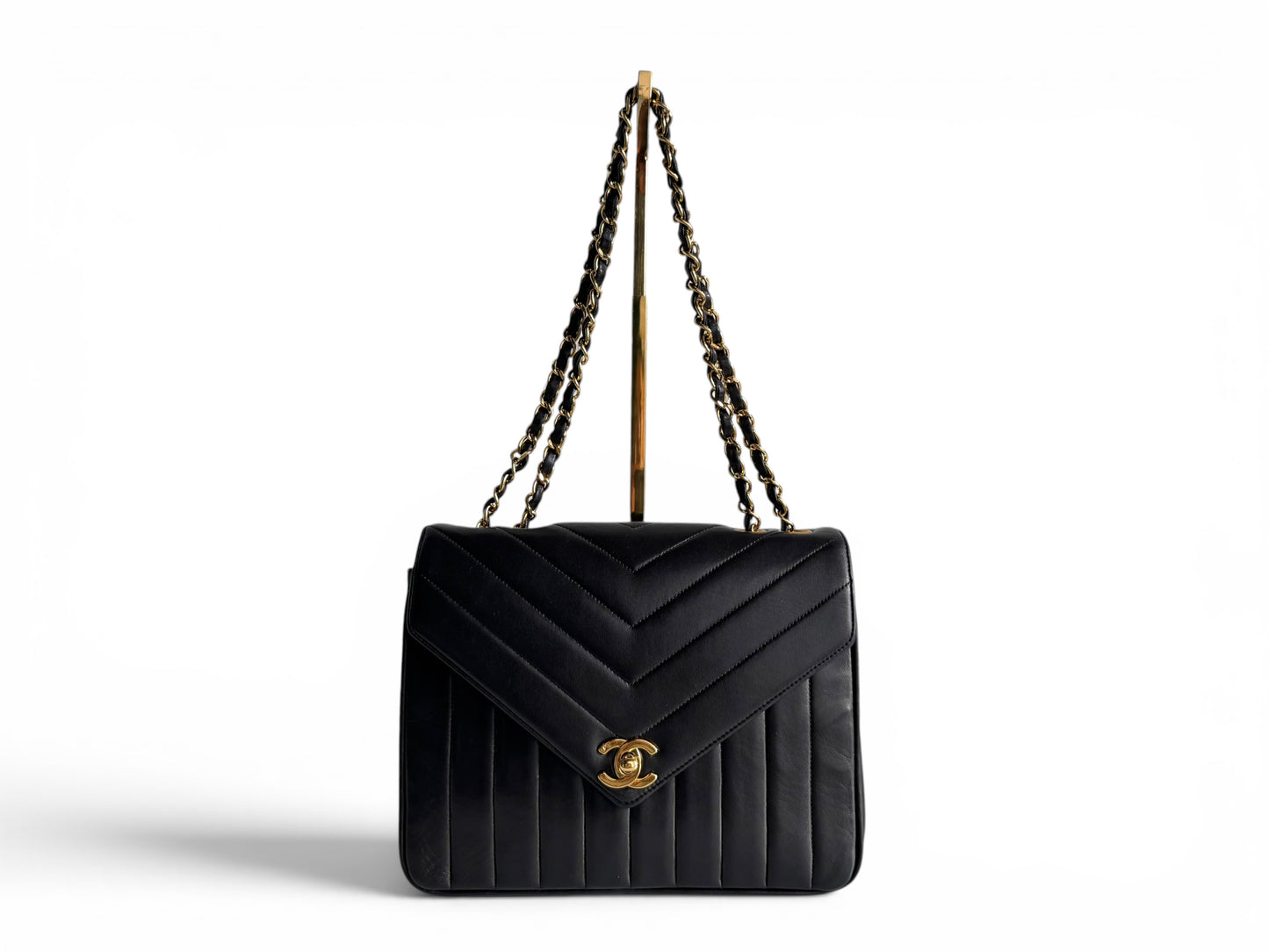Chanel Lambskin Chevron Single Flap Bag