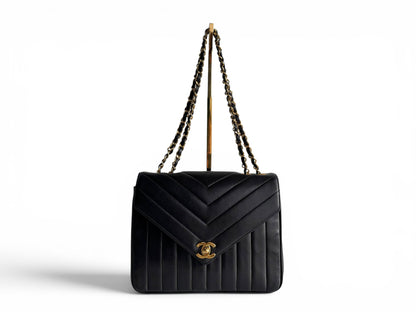 Chanel Lambskin Chevron Single Flap Bag
