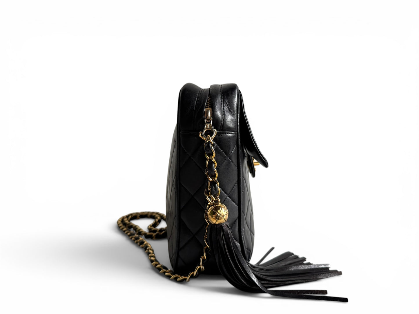 Chanel Lambskin Quilted Flap Camera Tassel Case