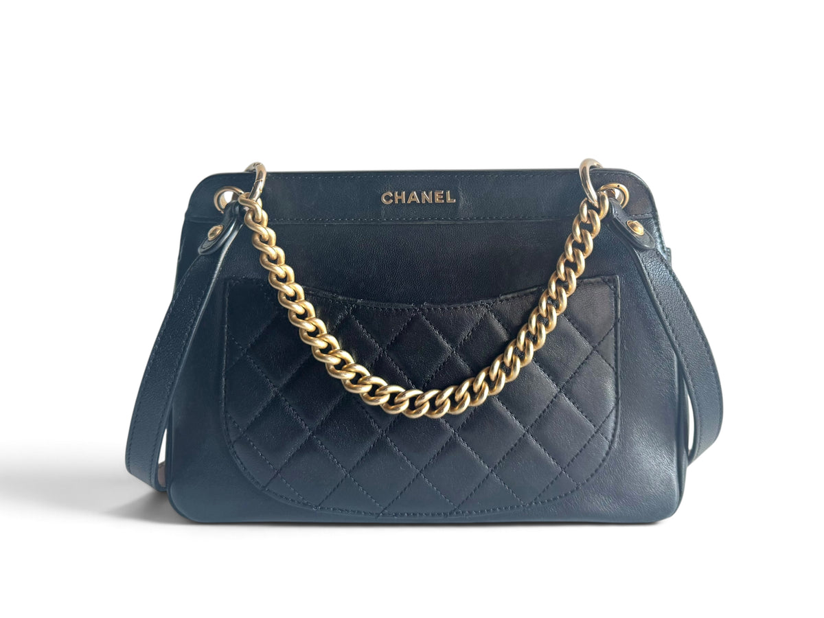 CHANEL Calfskin Curve Flap Bag
