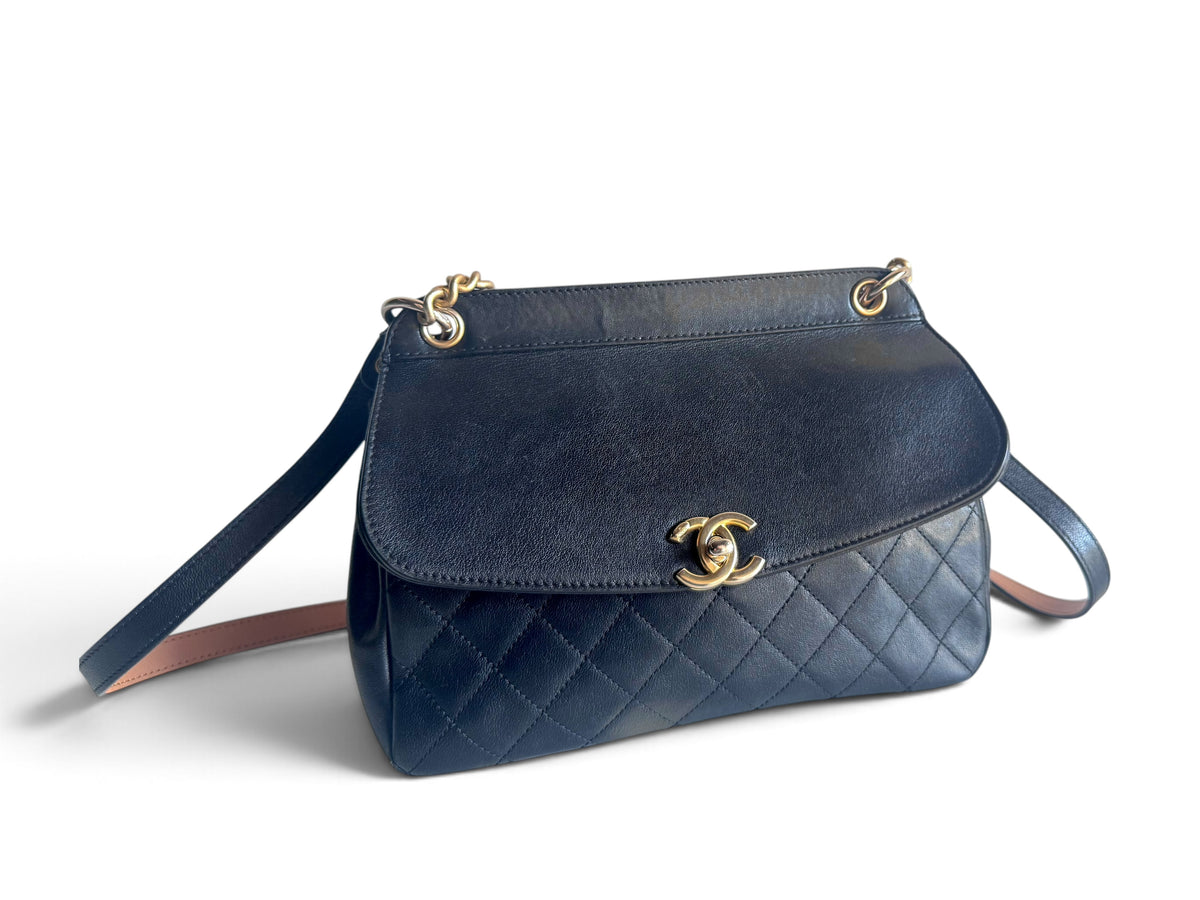 CHANEL Calfskin Curve Flap Bag