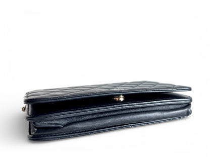 CHANEL Lambskin Limited Pearl Strap Wallet On Chain