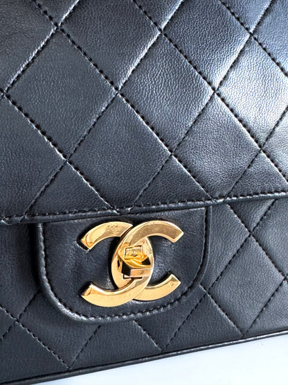CHANEL Lambskin Medium Mademoiselle Double Flap