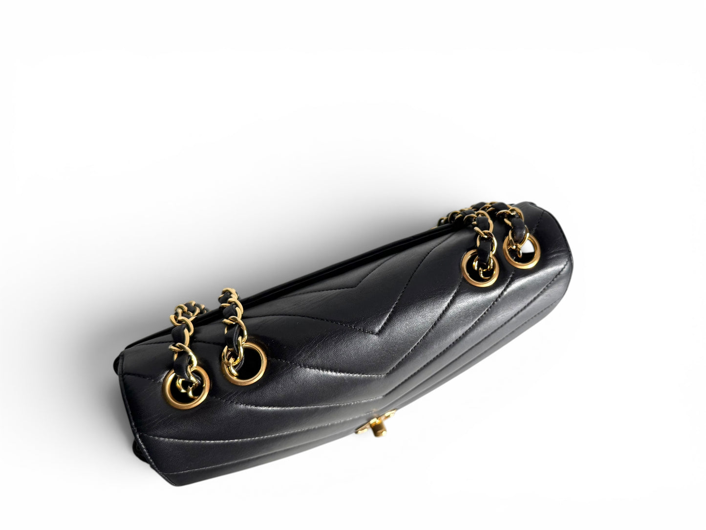 Chanel Lambskin Chevron Single Flap Bag