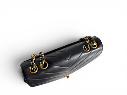 Chanel Lambskin Chevron Single Flap Bag