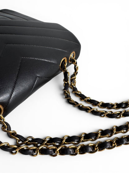 Chanel Lambskin Chevron Single Flap Bag