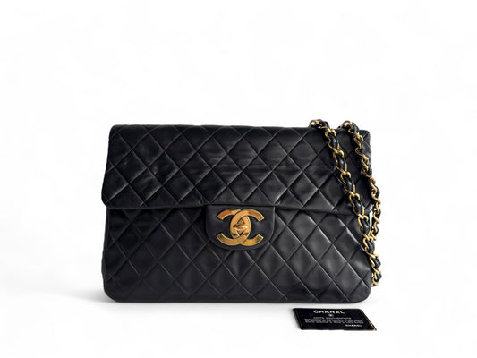 CHANEL Lambskin Quilted XL Jumbo Single Flap Bag