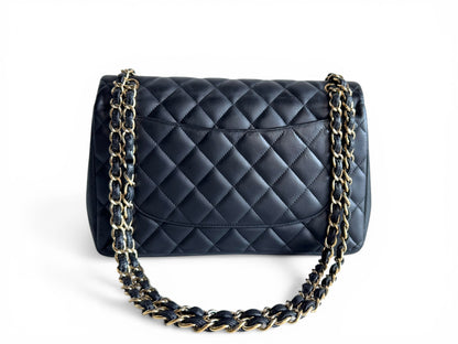 CHANEL Lambskin Quilted Jumbo Double Flap
