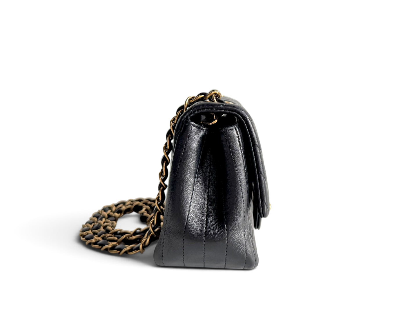 CHANEL Lambskin Chevron Quilted Mini Square Flap
