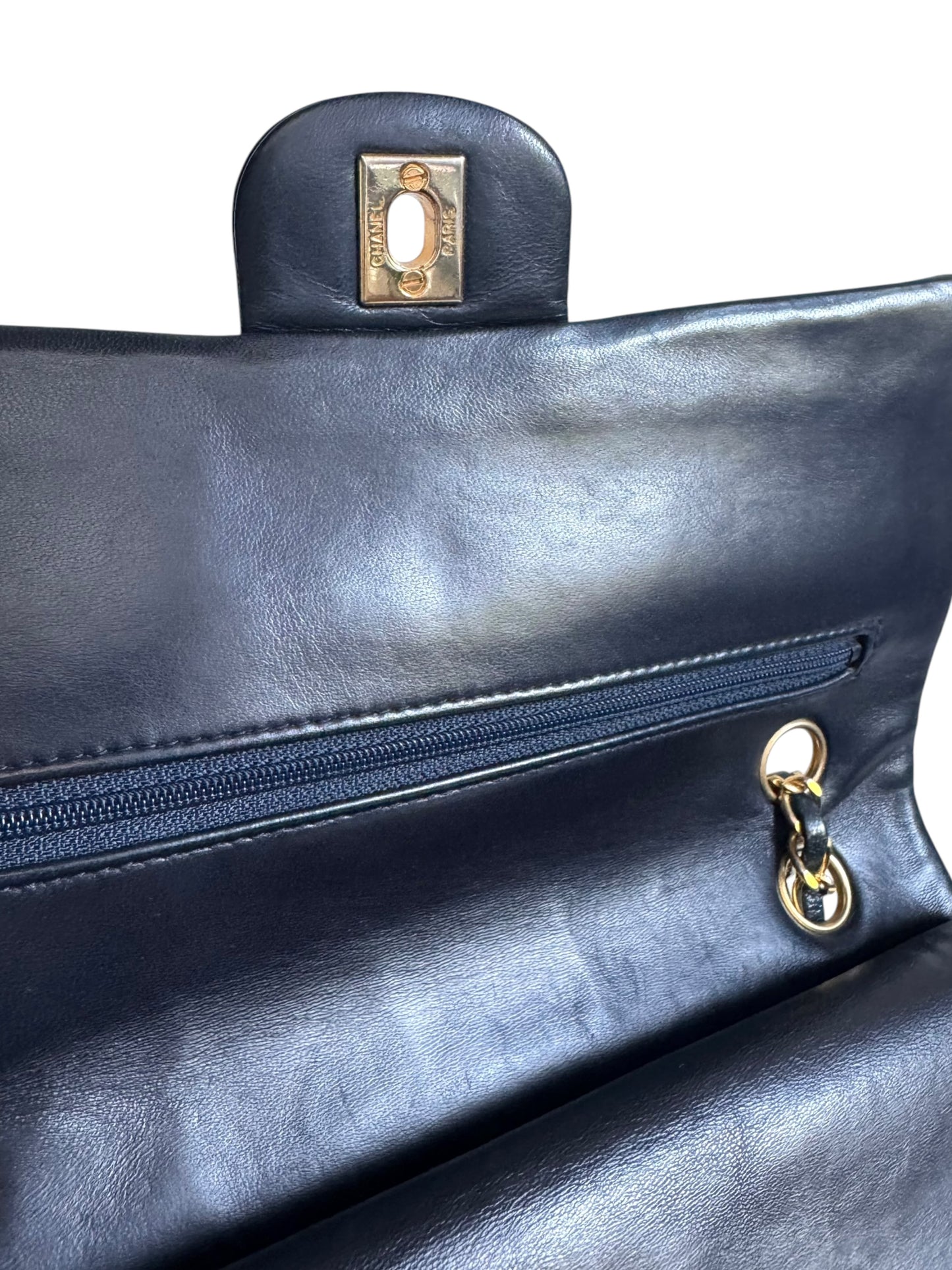 CHANEL Lambskin Chevron Medium Double Flap Bag