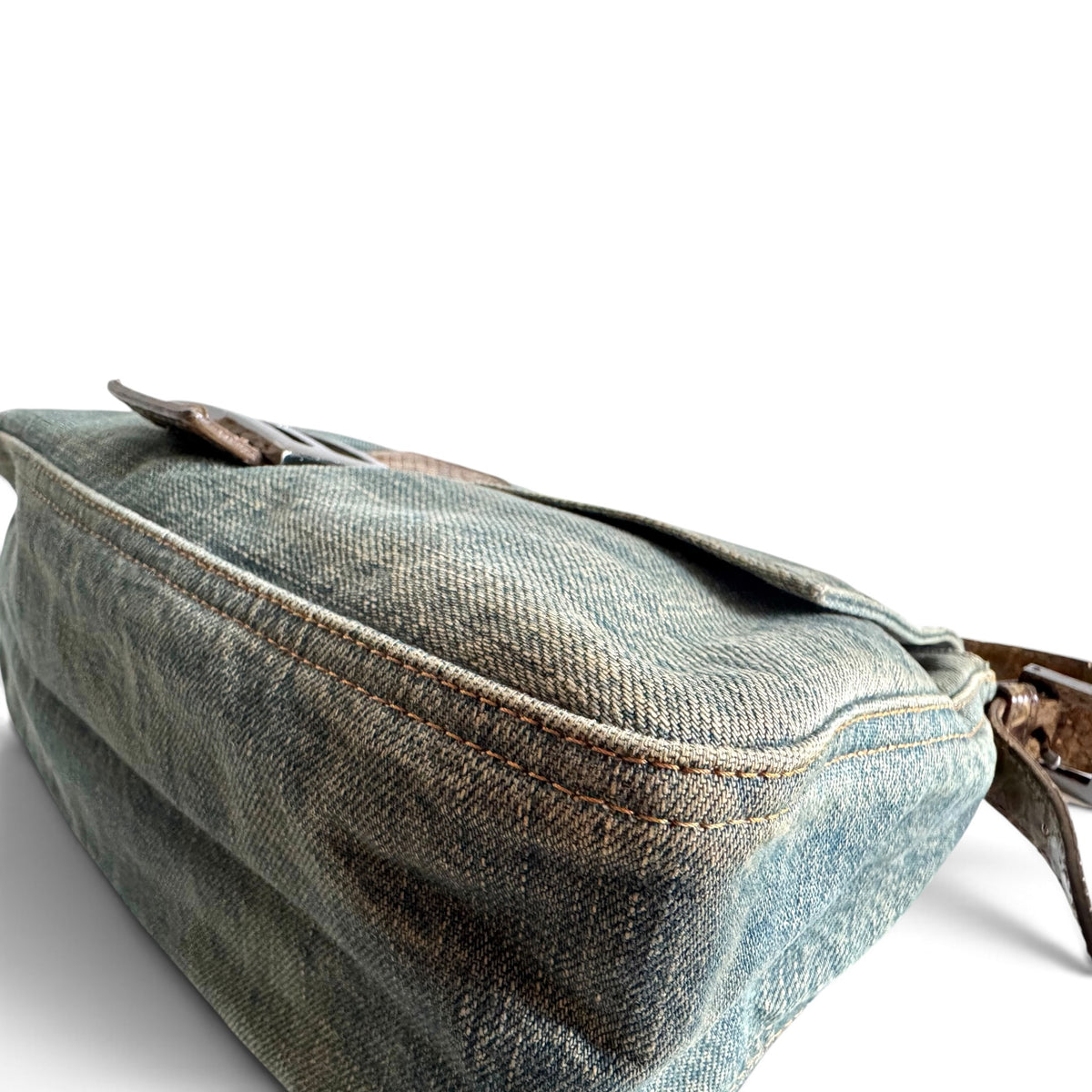 FENDI Denim Snakeskin Mama Baguette