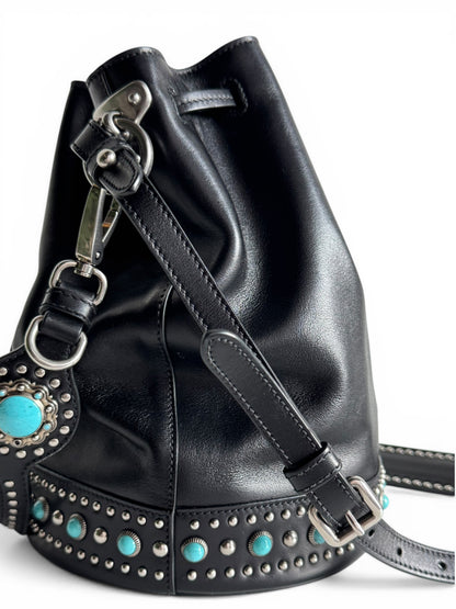 Prada Soft Calf Leather Bucket Bag