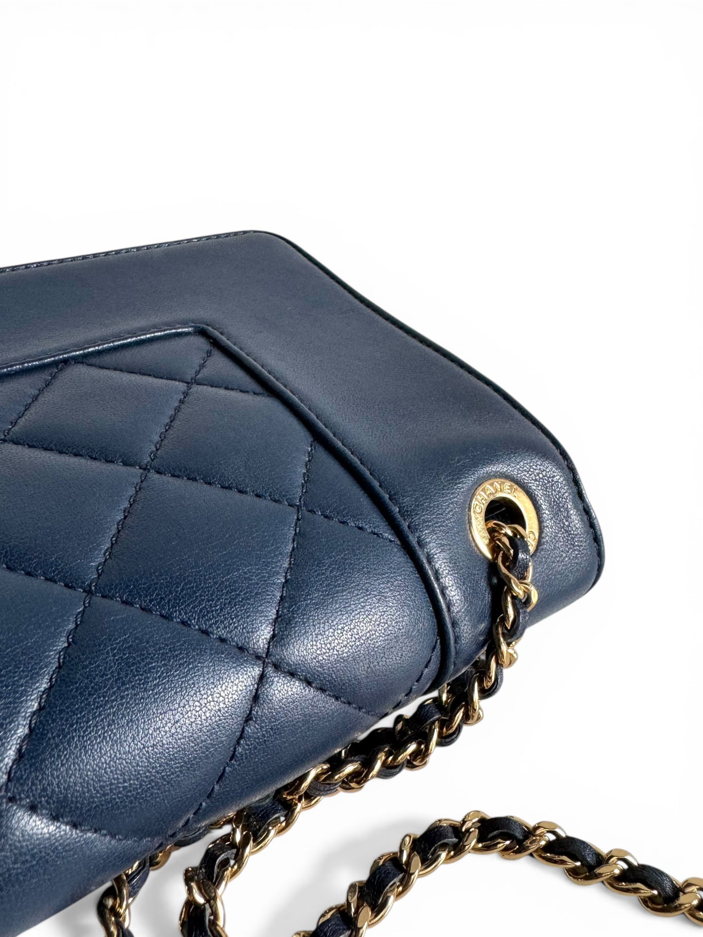 CHANEL Sheepskin Quilted Mademoiselle Flap Bag Tasche
