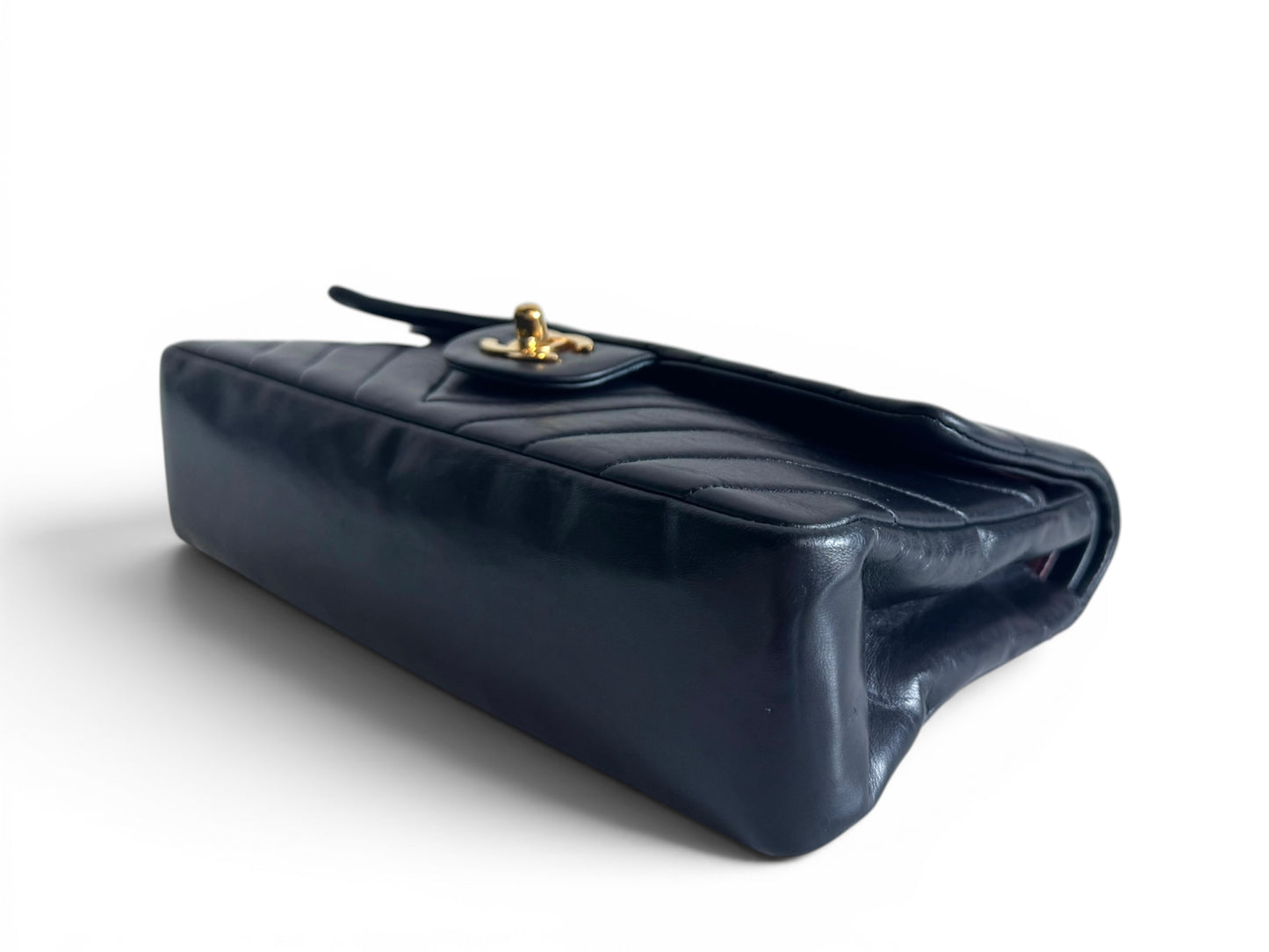 CHANEL Lambskin Chevron Medium Double Flap Bag