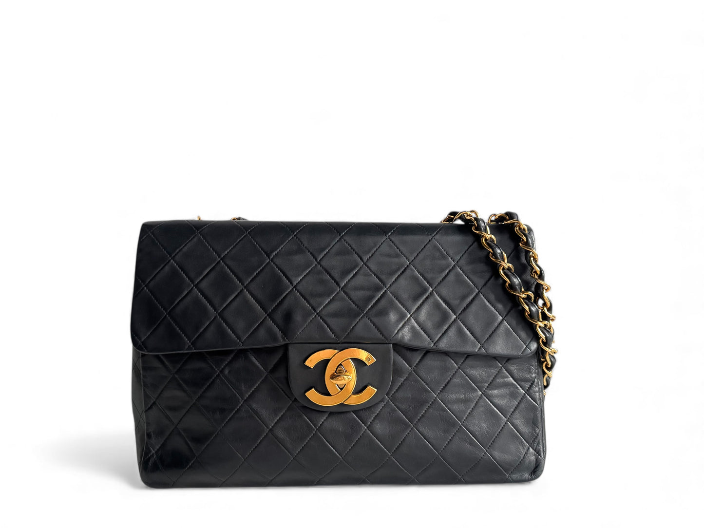 CHANEL Lambskin Quilted XL Jumbo Single Flap Bag