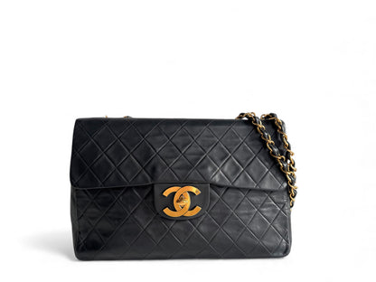 CHANEL Lambskin Quilted XL Jumbo Single Flap Bag