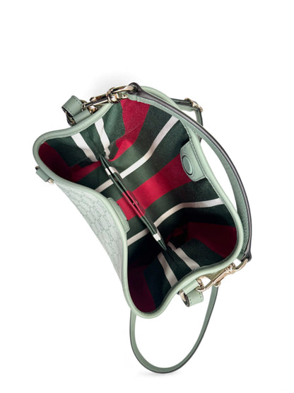 GUCCI GG Supreme Monogram Emblem Small Shoulder Bag