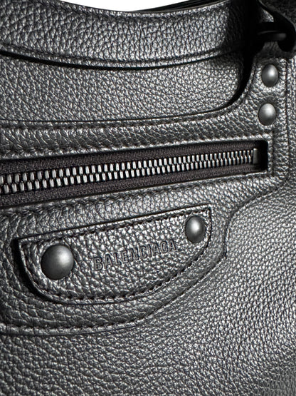 BALENCIAGA Grained Calfskin Neo Classic Black Hardware S City