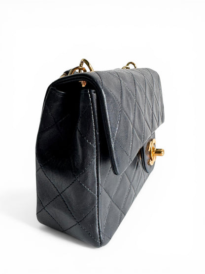 CHANEL Lambskin Mini Flap Chain Handle Bag