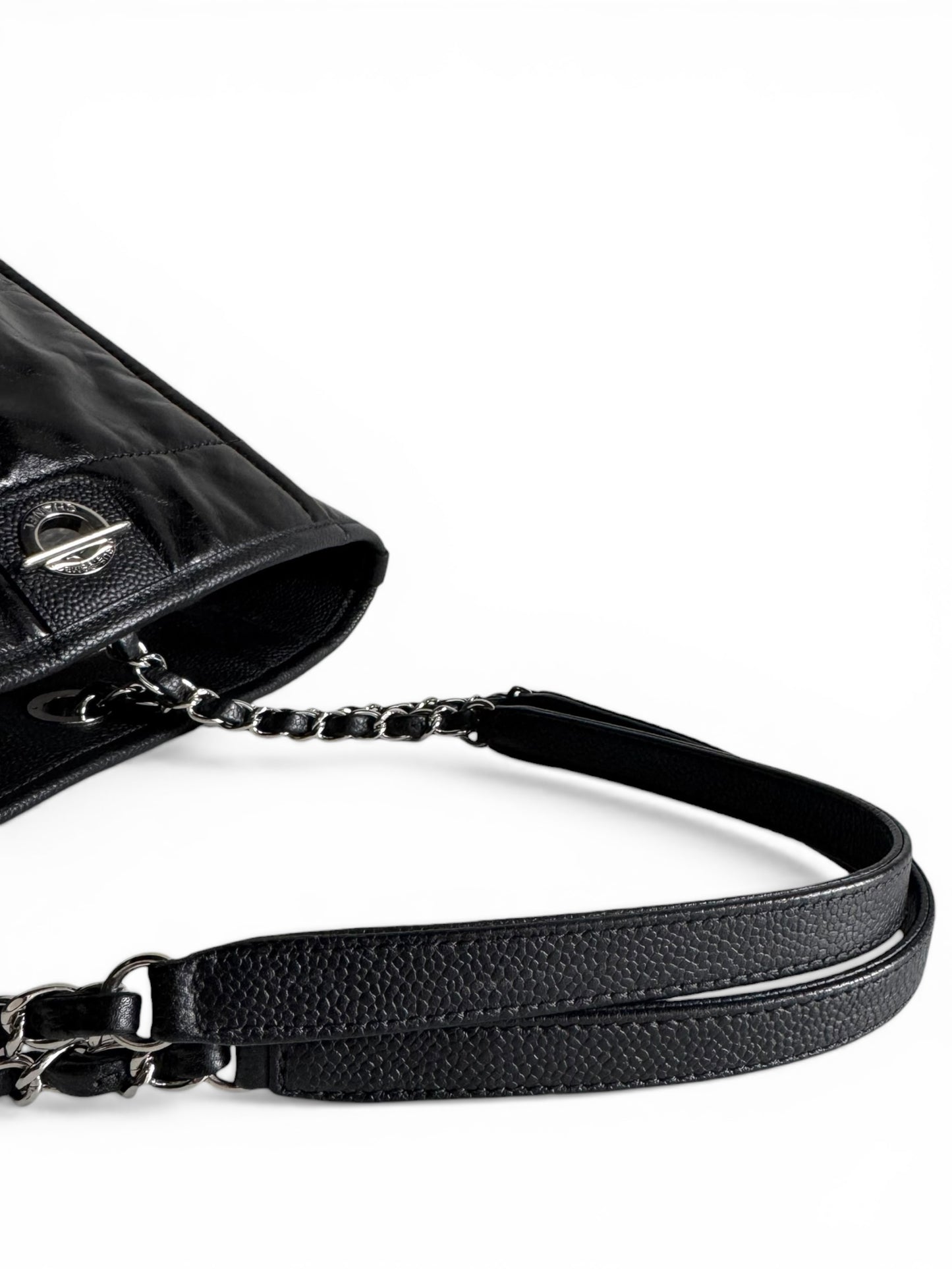 CHANEL Glazed Calfskin Small Deauville Tote