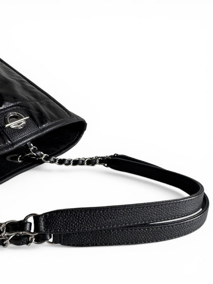 CHANEL Glazed Calfskin Small Deauville Tote