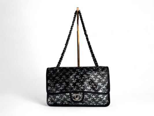 CHANEL Metallic Lambskin PVC Star Medium Single Flap Bag