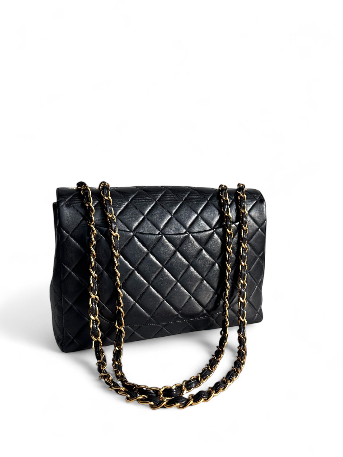CHANEL Medium Lambskin Matelasse Single Flap Chain Bag
