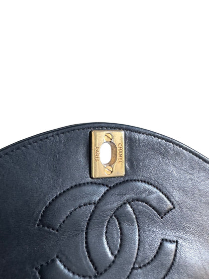 CHANEL Lambskin Half Moon Flap Bag