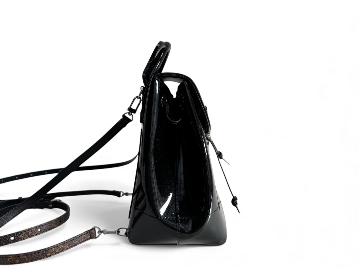 LOUIS VUITTON Patent Monogram Hot Springs Backpack