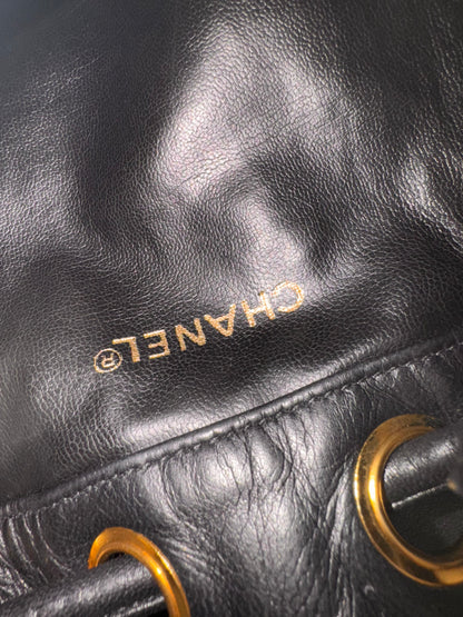 CHANEL Lambskin CC Drawstring Bag