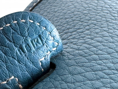 HERMÈS Taurillon Clemence Evelyne II PM Bleu Jean