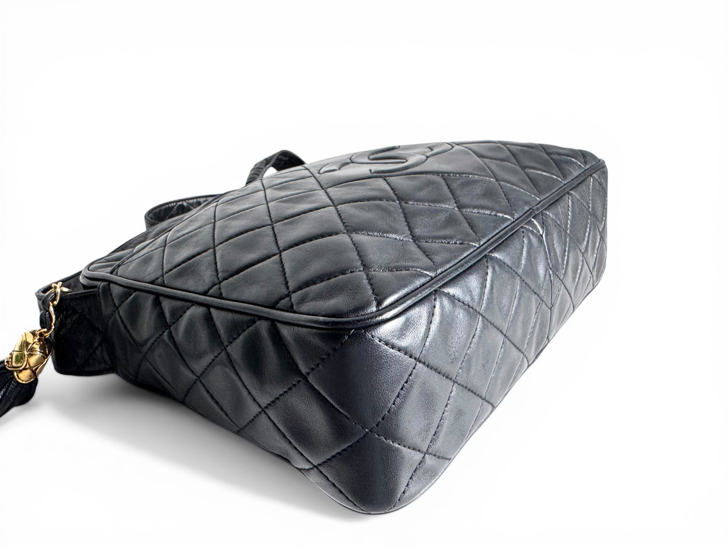 CHANEL Lambskin Quilted CC Tassel Camera Case