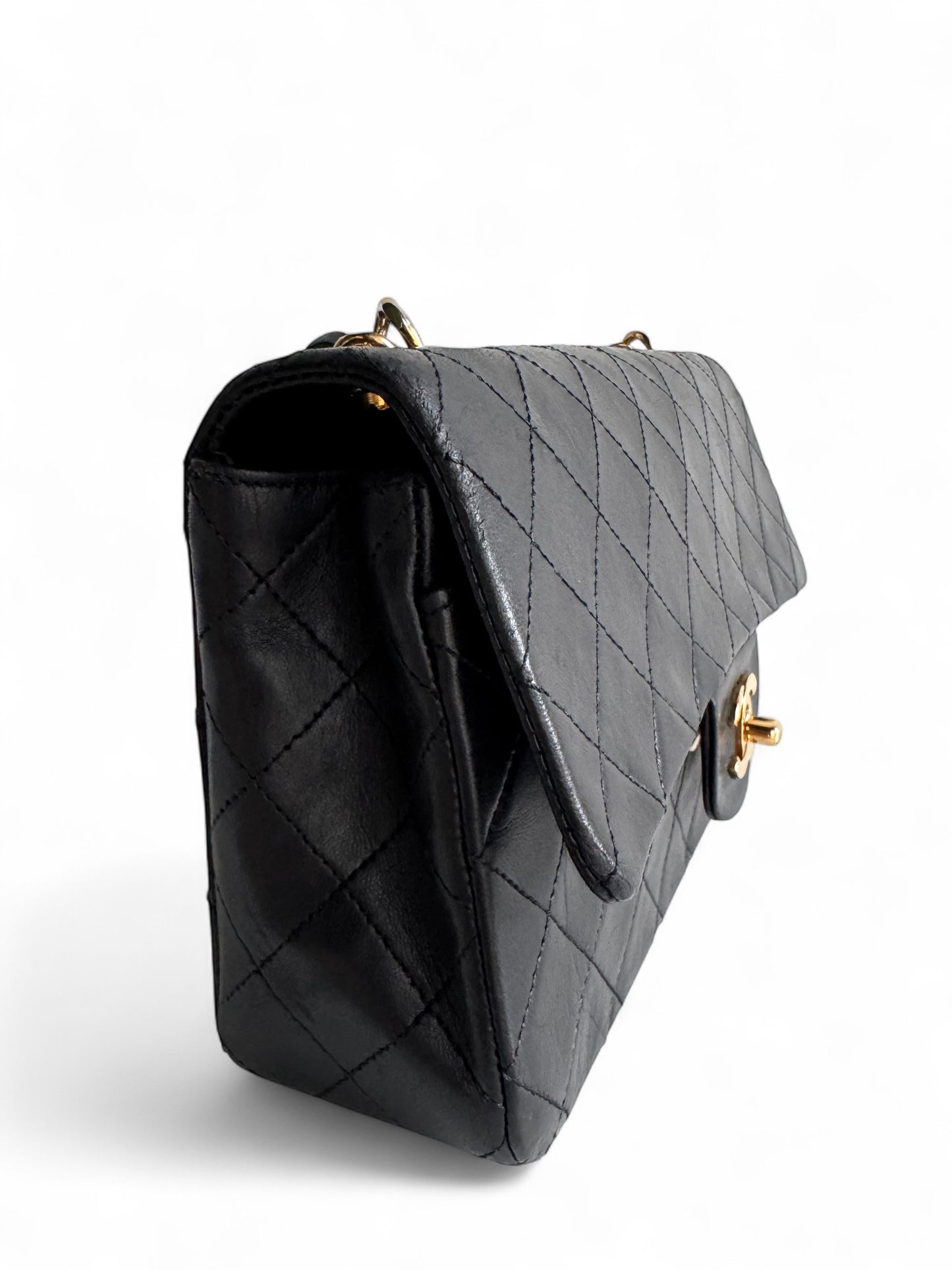 Chanel Lambskin Matelasse Flap Chain Handle Bag