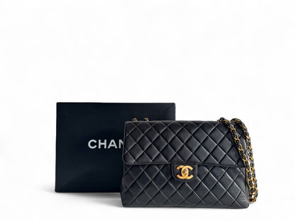 CHANEL Lambskin Quilted Jumbo Single Flap Bag