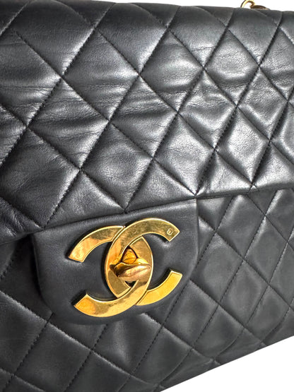 CHANEL Lambskin Quilted XL Jumbo Single Flap Bag