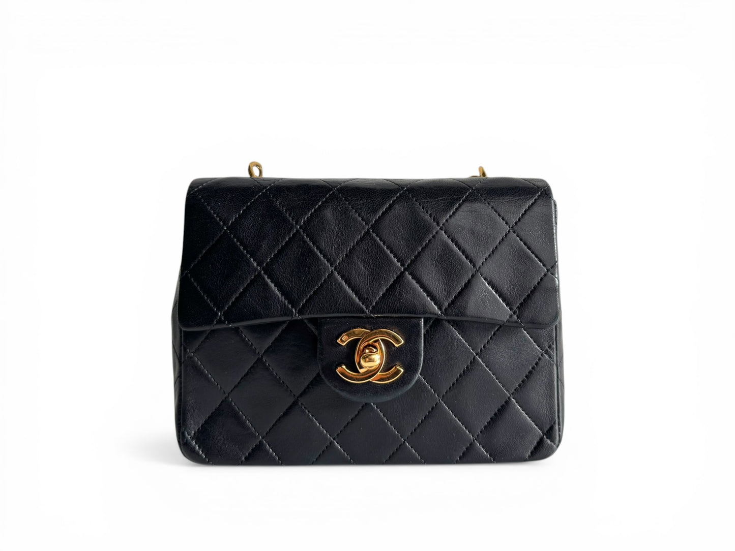 CHANEL Lambskin Mini Flap Chain Handle Bag