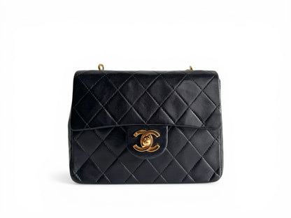CHANEL Lambskin Mini Flap Chain Handle Bag