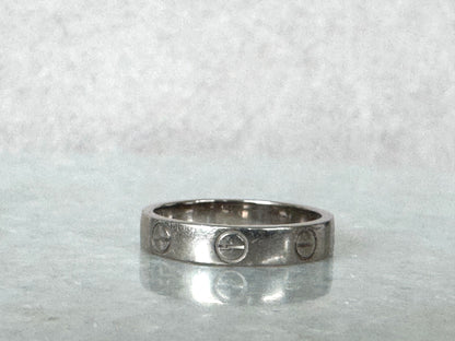 CARTIER 18K White Gold 3.5mm LOVE Wedding Band Ring