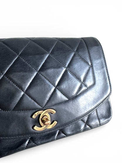 CHANEL Small Lambskin Quilted Diana Flap