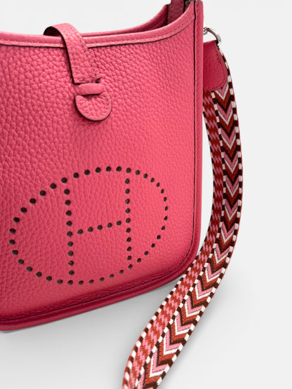 HERMÈS Taurillon Clemence Allegro Evelyne TPM Rose Tasche