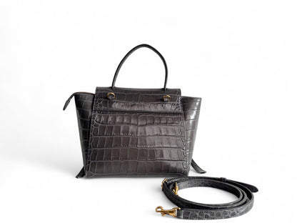 CELINE Calfskin Crocodile Embossed Nano Belt Bag
