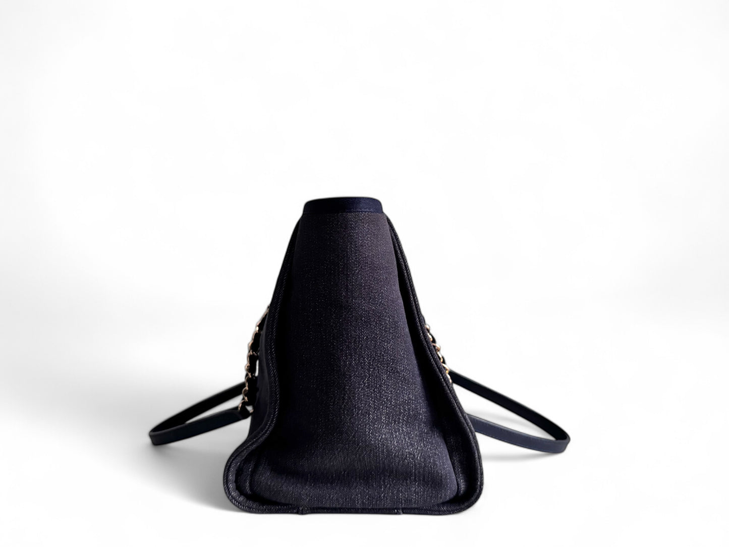 CHANEL Canvas Deauville Small Tote Denim