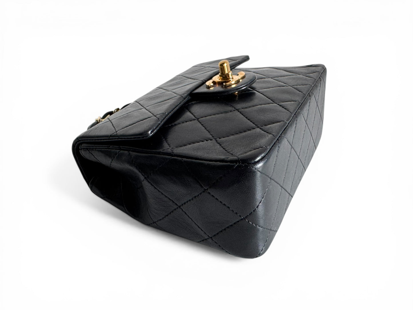 CHANEL Lambskin Mini Flap Chain Handle Bag