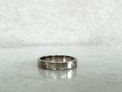 CARTIER 18K White Gold 3.5mm LOVE Wedding Band Ring