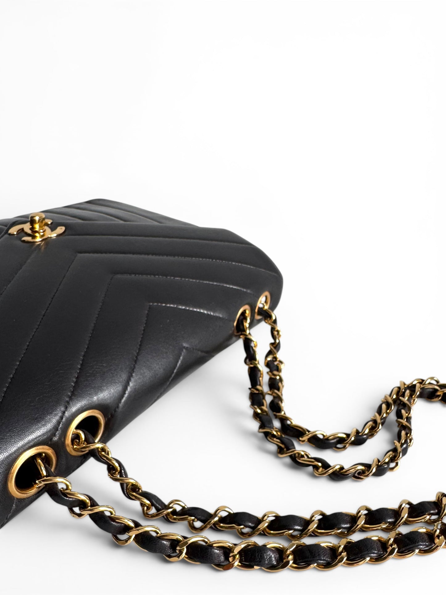 Chanel Lambskin Chevron Single Flap Bag